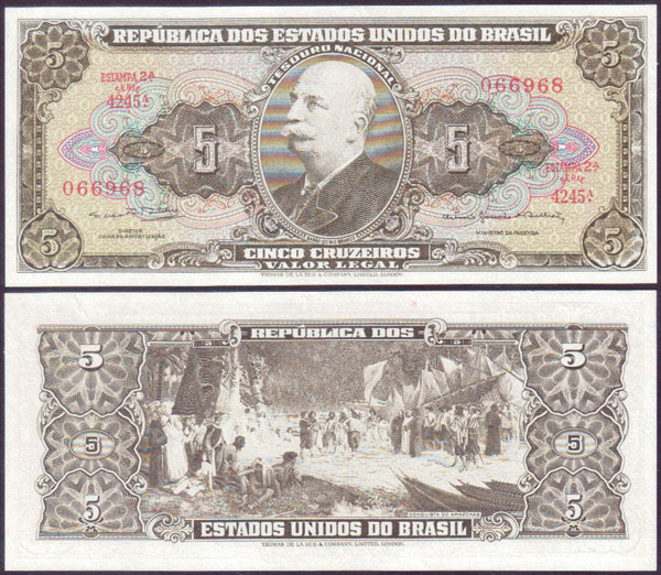 1964 Brazil 5 Cruzeiros (P.176d) Unc L000268